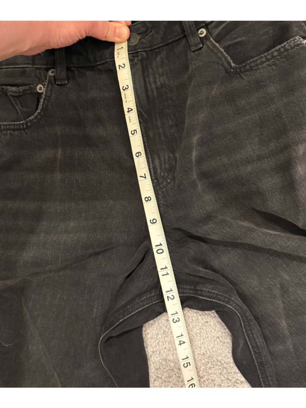 NWT Sz 12R American Eagle "Strigid" Super High Rise Ultra-Wide Leg Charcoal Jean - Picture 4 of 15